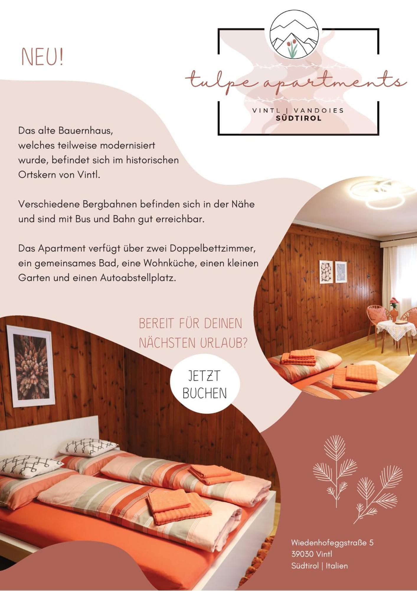 Tulpe Apartments Vandoies di Sotto  المظهر الخارجي الصورة